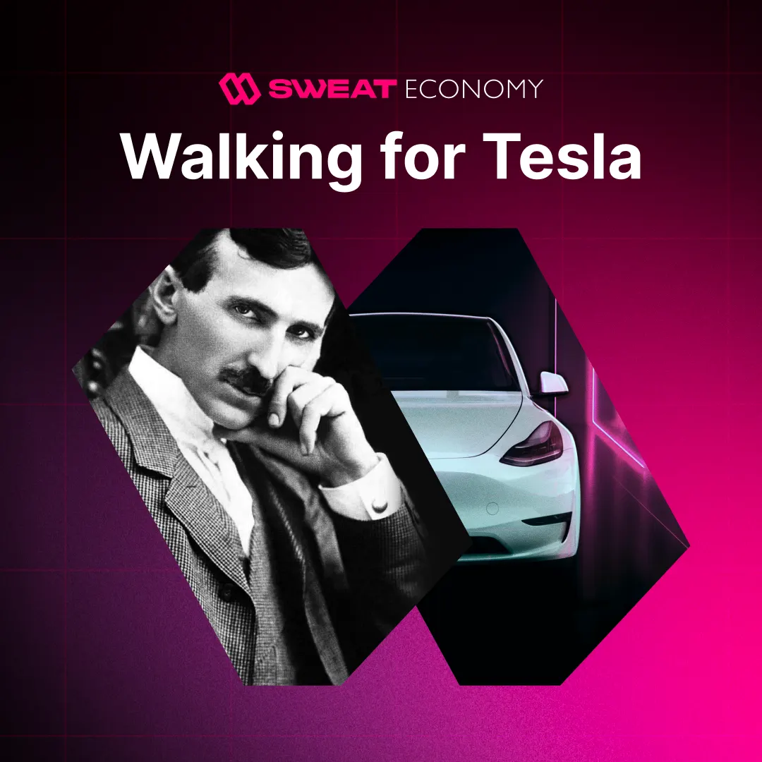 "Walking for Tesla" campaign art